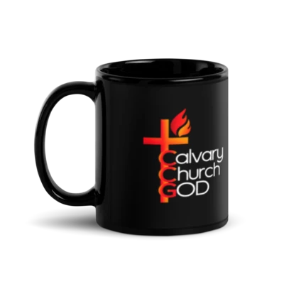 Black glossy Calvary mug